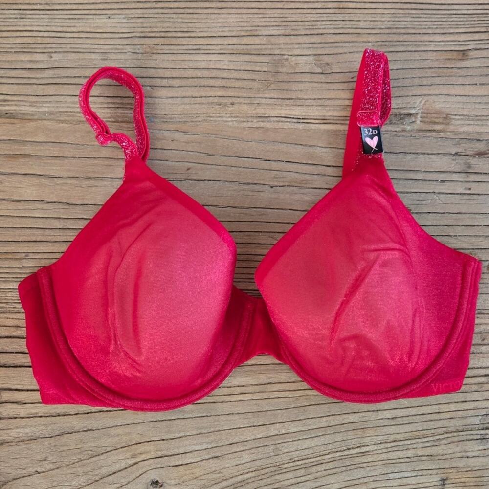 Victoria's Secret Light Linned Perfect Coverage Underwire Bra sz 32D New